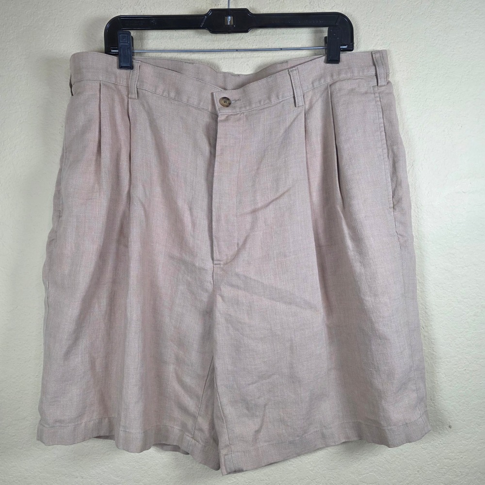 Jos. A. Bank Traveler's Collection Tan 100%‎ Linen casual Shorts Mens 40